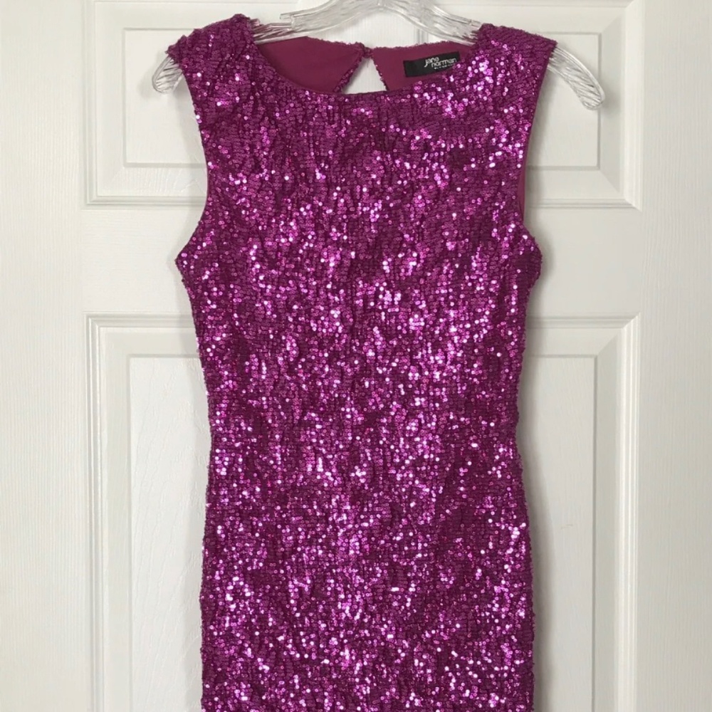 Jane Norman Womens Party Sequin Glitter Evening Dress Pink / Purple Size 10 NWOT